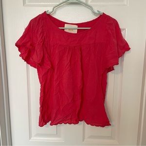 Anthropologie Maeve Pink Flowy Blouse Size 4